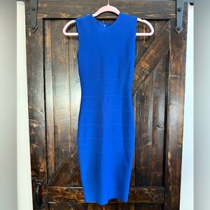 Herve Leger Blue Sleeveless “Bandage” Bodycon Mini Dress